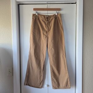 Reformation Wide-Leg Flare Jeans in Tan